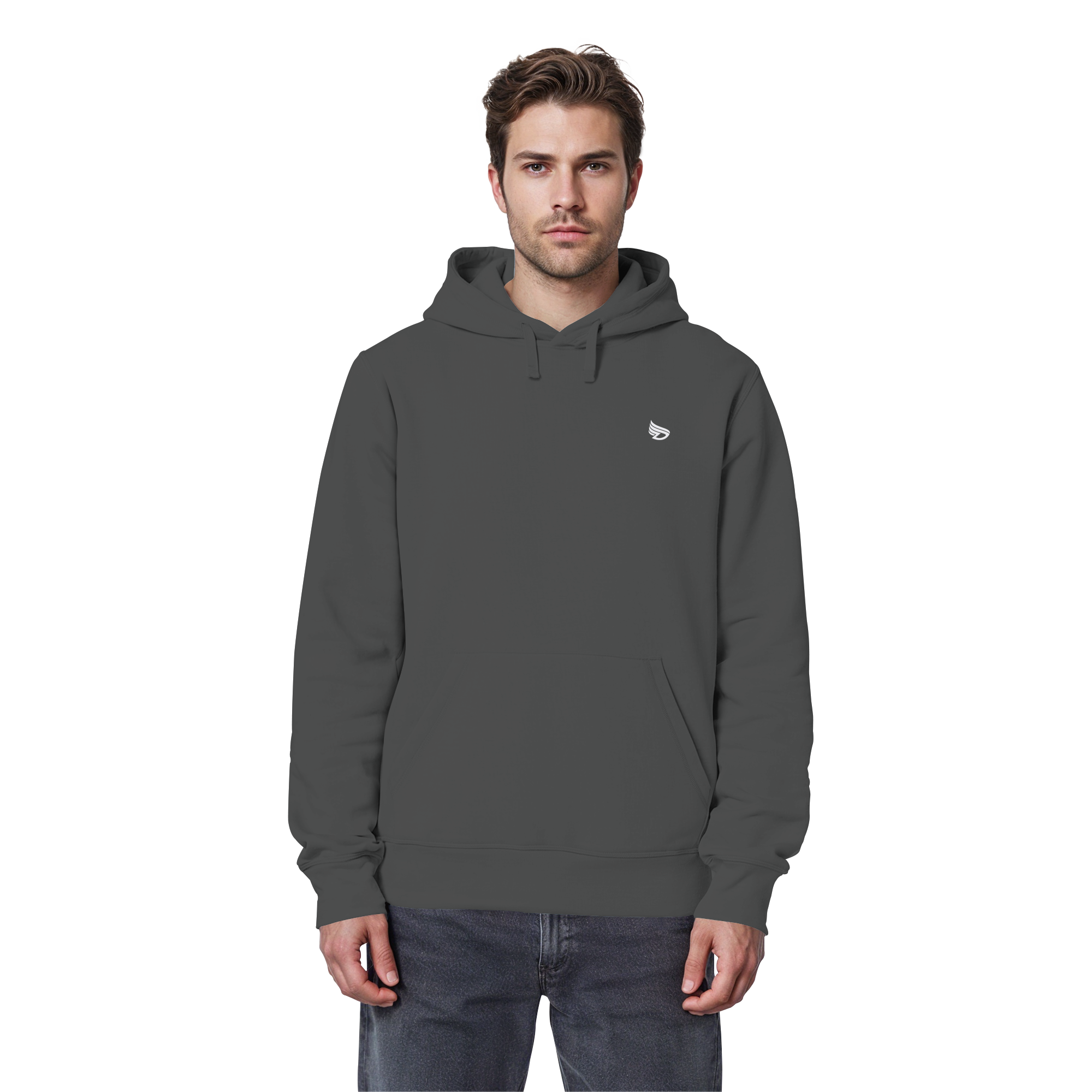 dwl. Stick-Logo classic (wh) - Organic Basic Hoodie