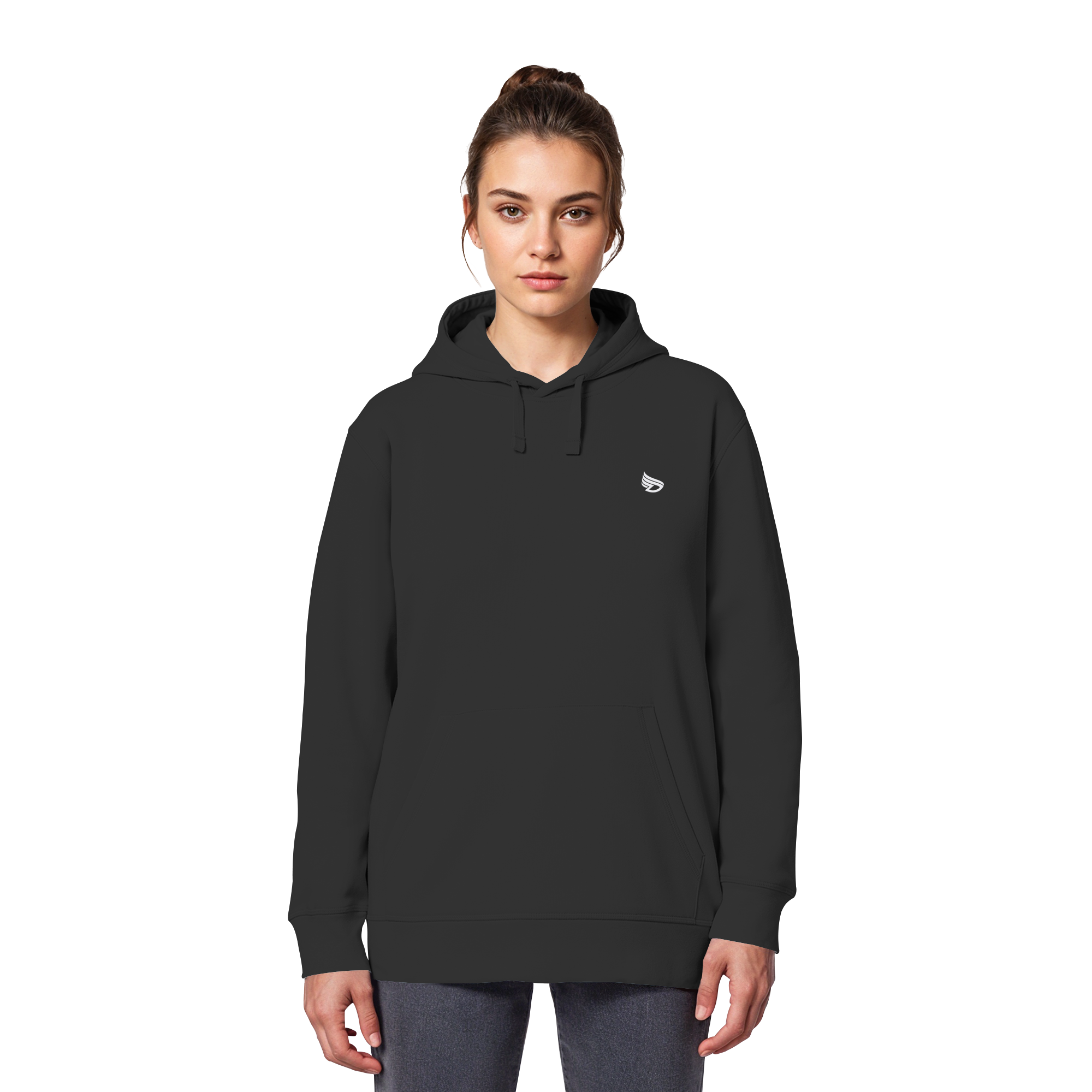dwl. Stick-Logo classic (wh) - Organic Basic Hoodie