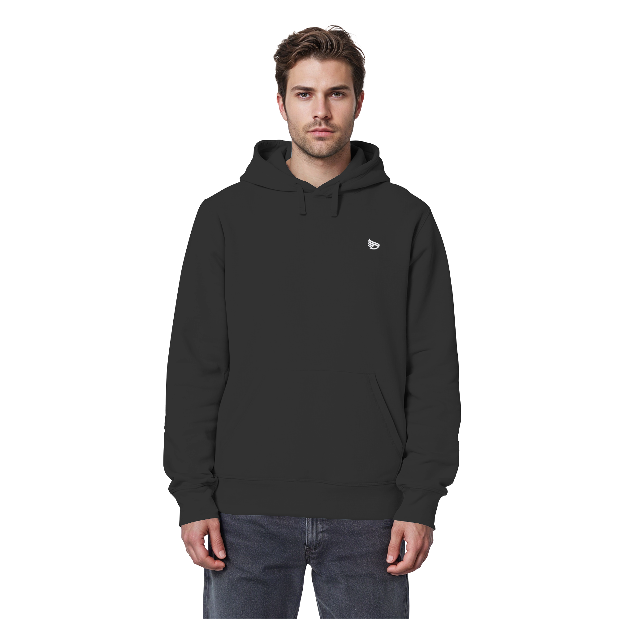 dwl. Stick-Logo classic (wh) - Organic Basic Hoodie