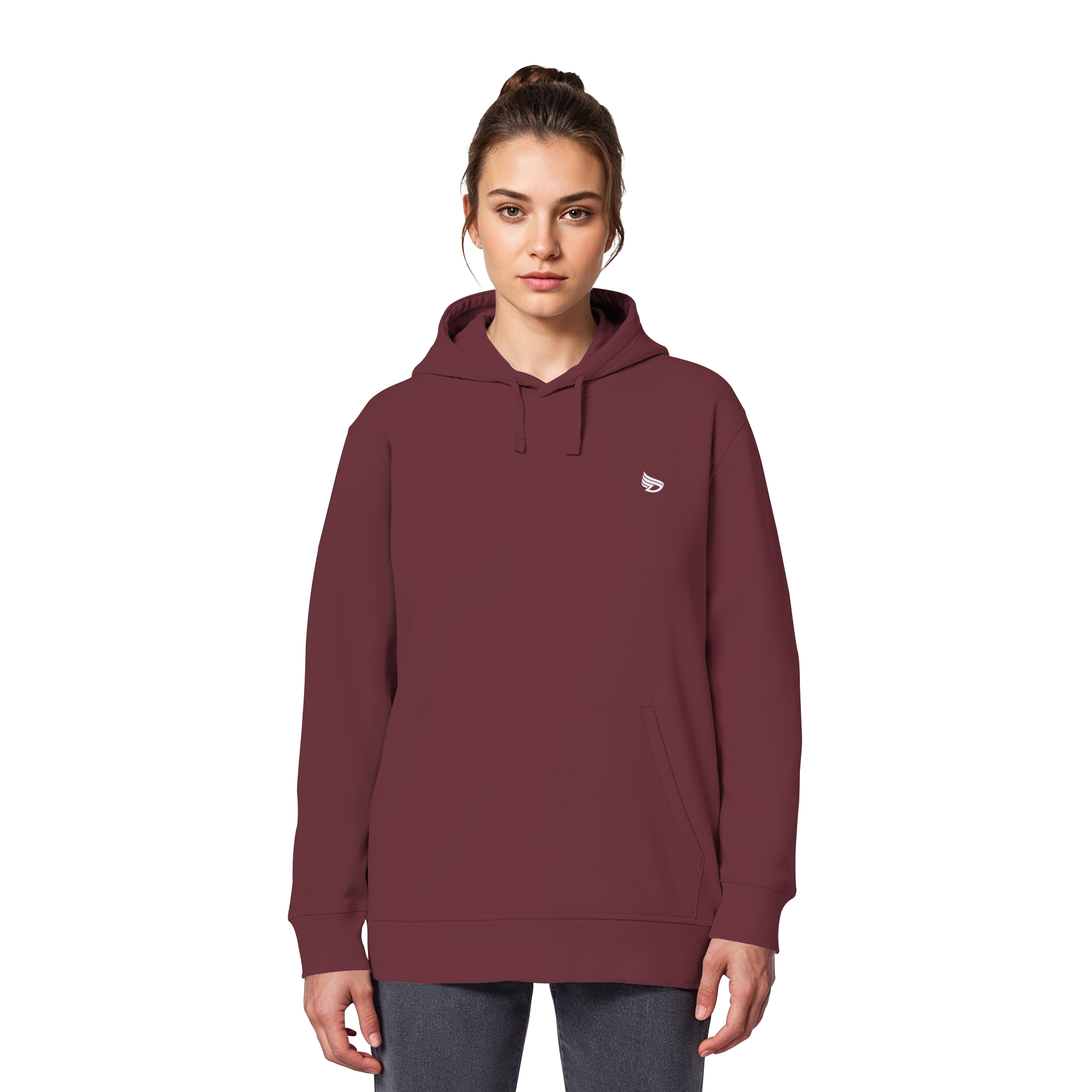 dwl. Stick-Logo classic (wh) - Organic Basic Hoodie