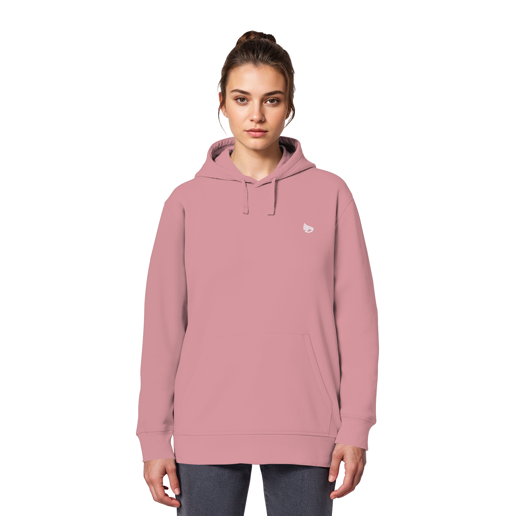 dwl. Stick-Logo classic (wh) - Organic Basic Hoodie