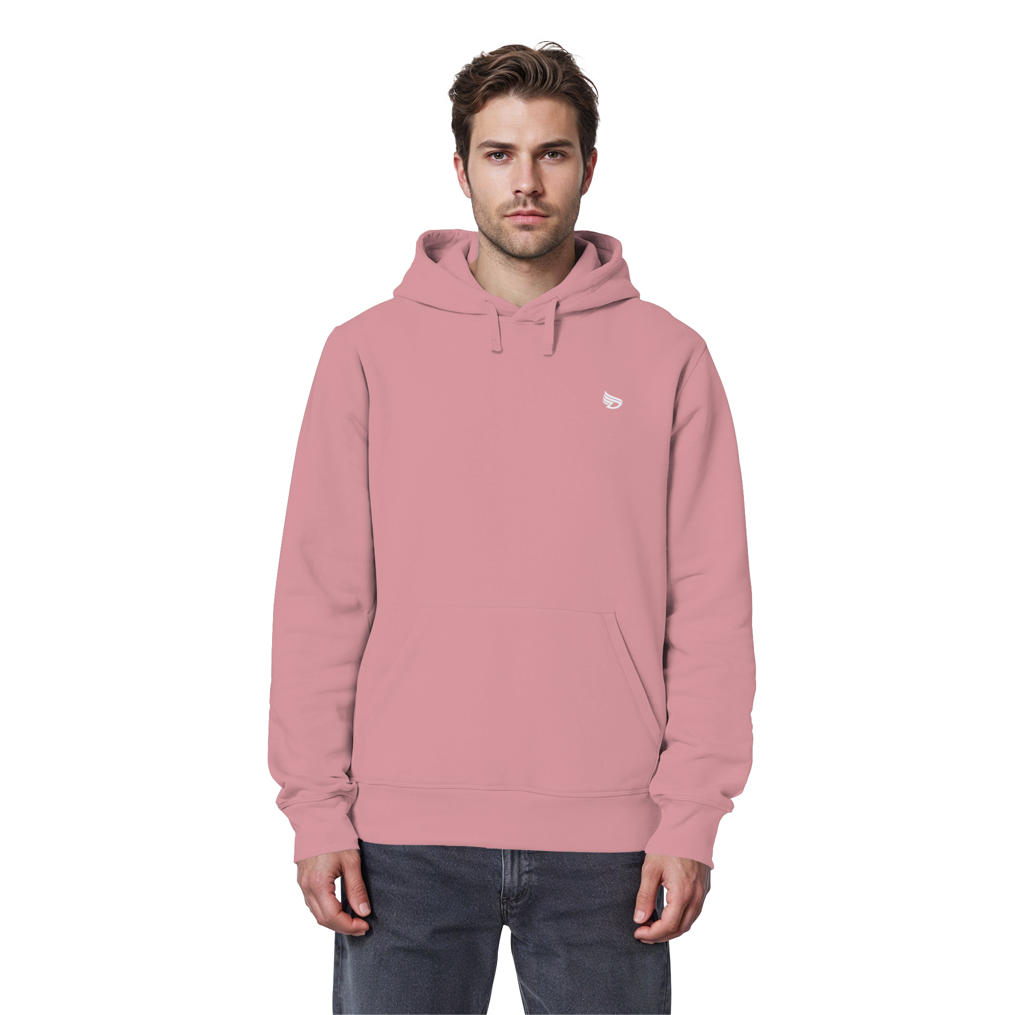 dwl. Stick-Logo classic (wh) - Organic Basic Hoodie