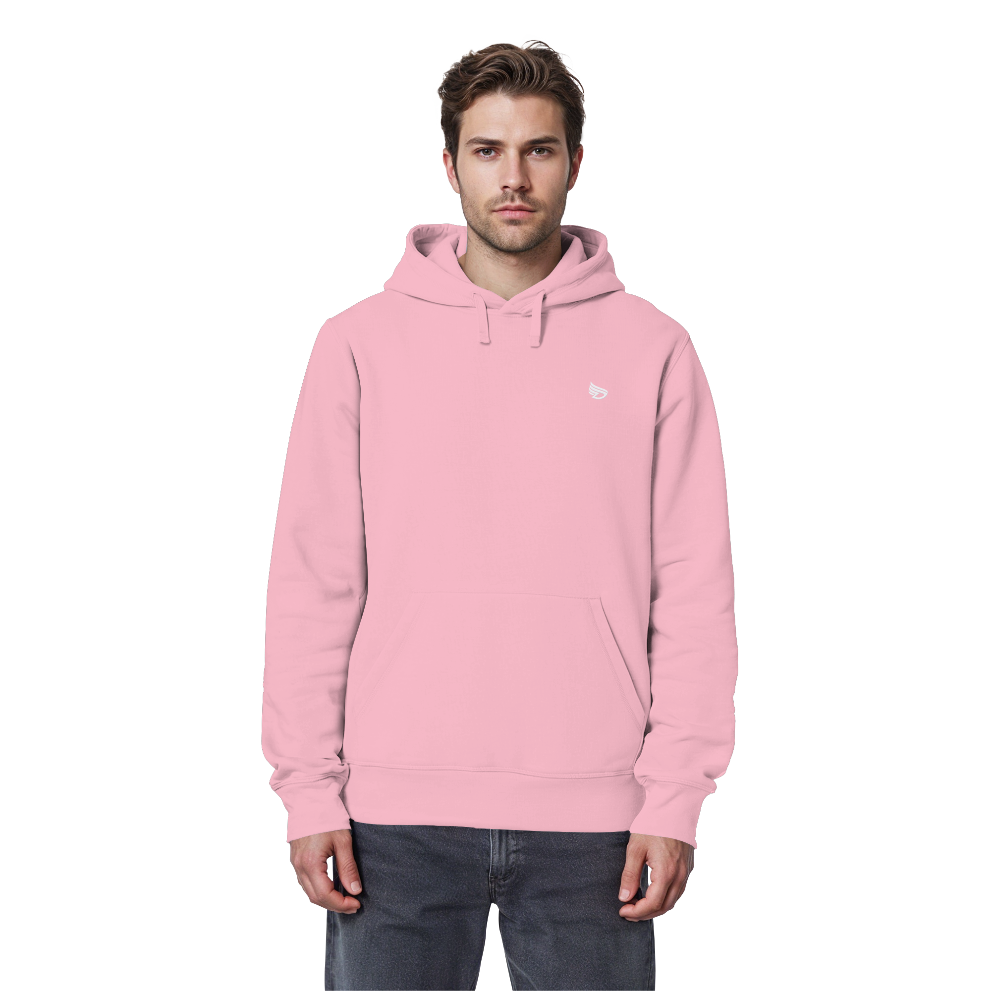 dwl. Stick-Logo classic (wh) - Organic Basic Hoodie