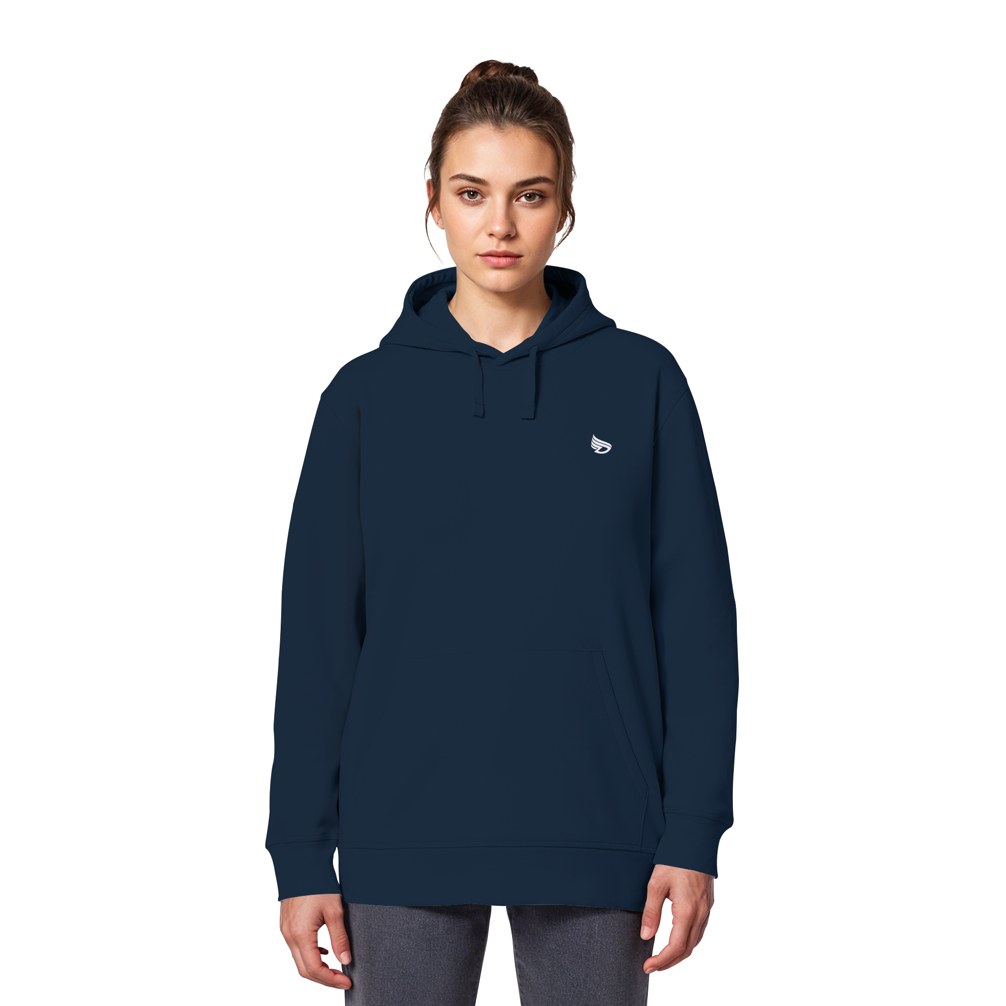 dwl. Stick-Logo classic (wh) - Organic Basic Hoodie