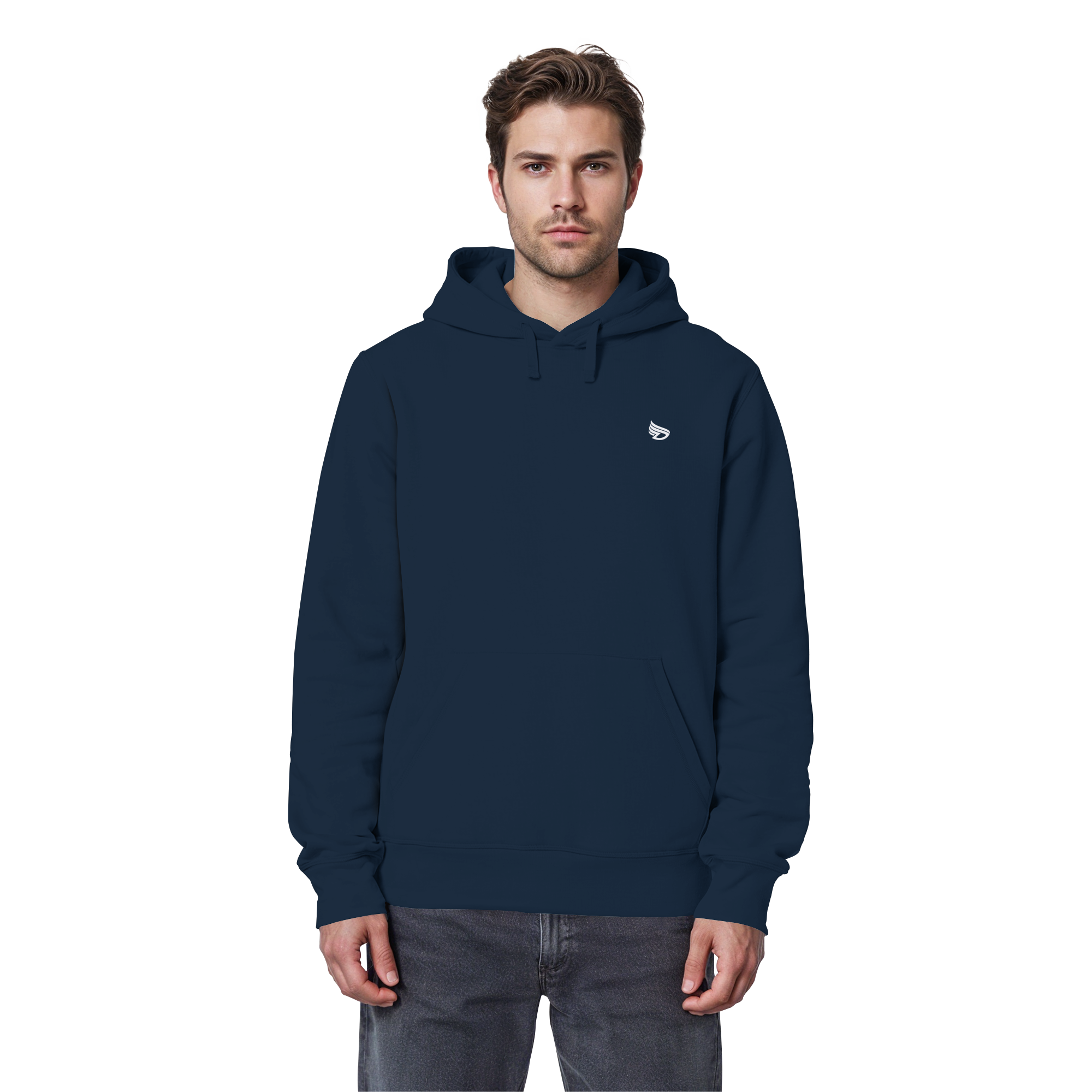 dwl. Stick-Logo classic (wh) - Organic Basic Hoodie