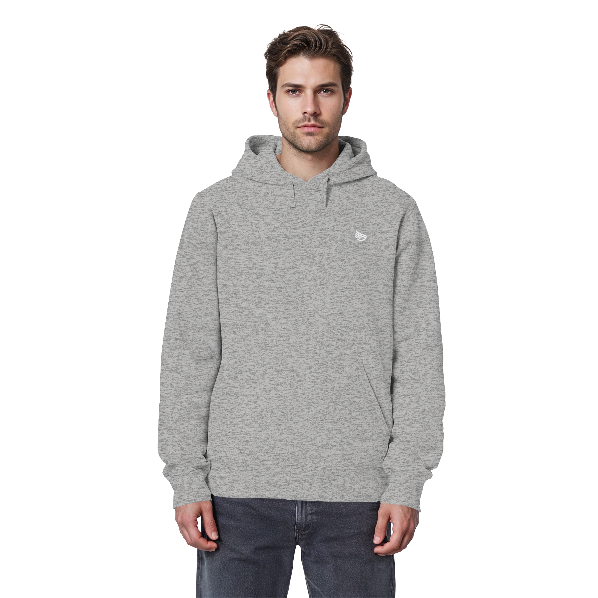 dwl. Stick-Logo classic (wh) - Organic Basic Hoodie