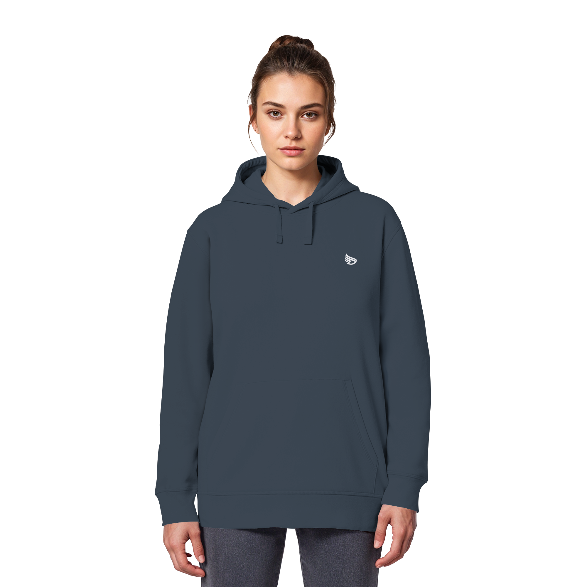 dwl. Stick-Logo classic (wh) - Organic Basic Hoodie