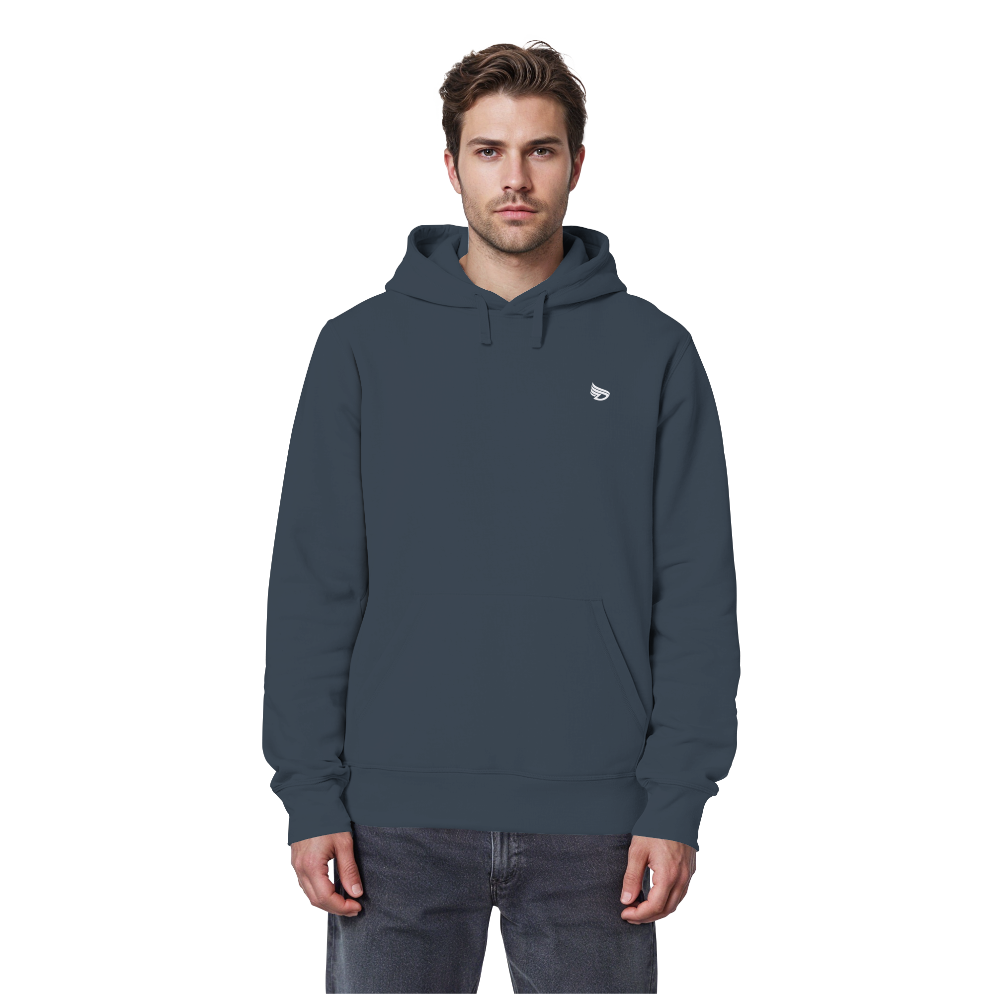 dwl. Stick-Logo classic (wh) - Organic Basic Hoodie