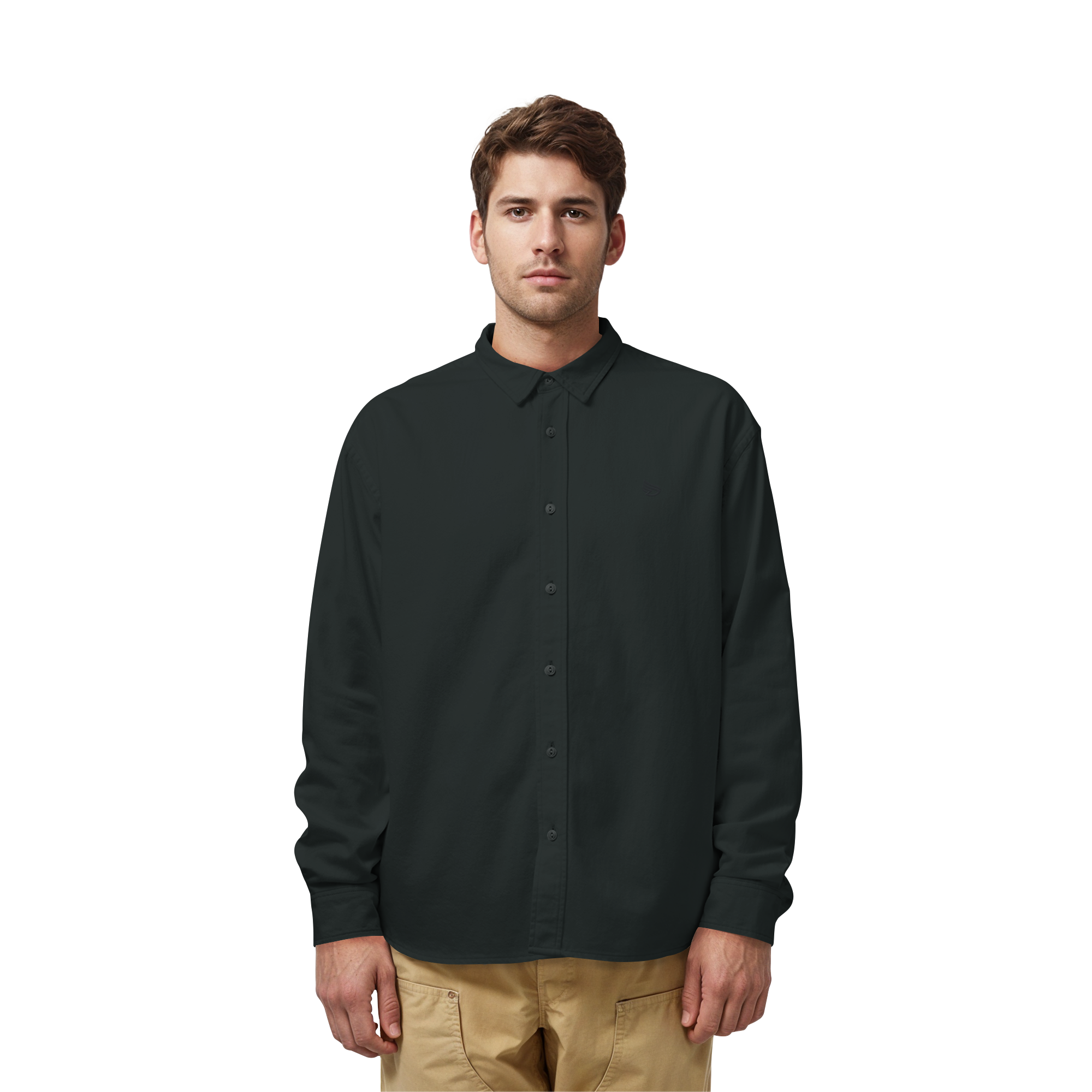dwl. Stick-Logo classic (b-to-b) - Organic Relaxed Button-Up Shirt