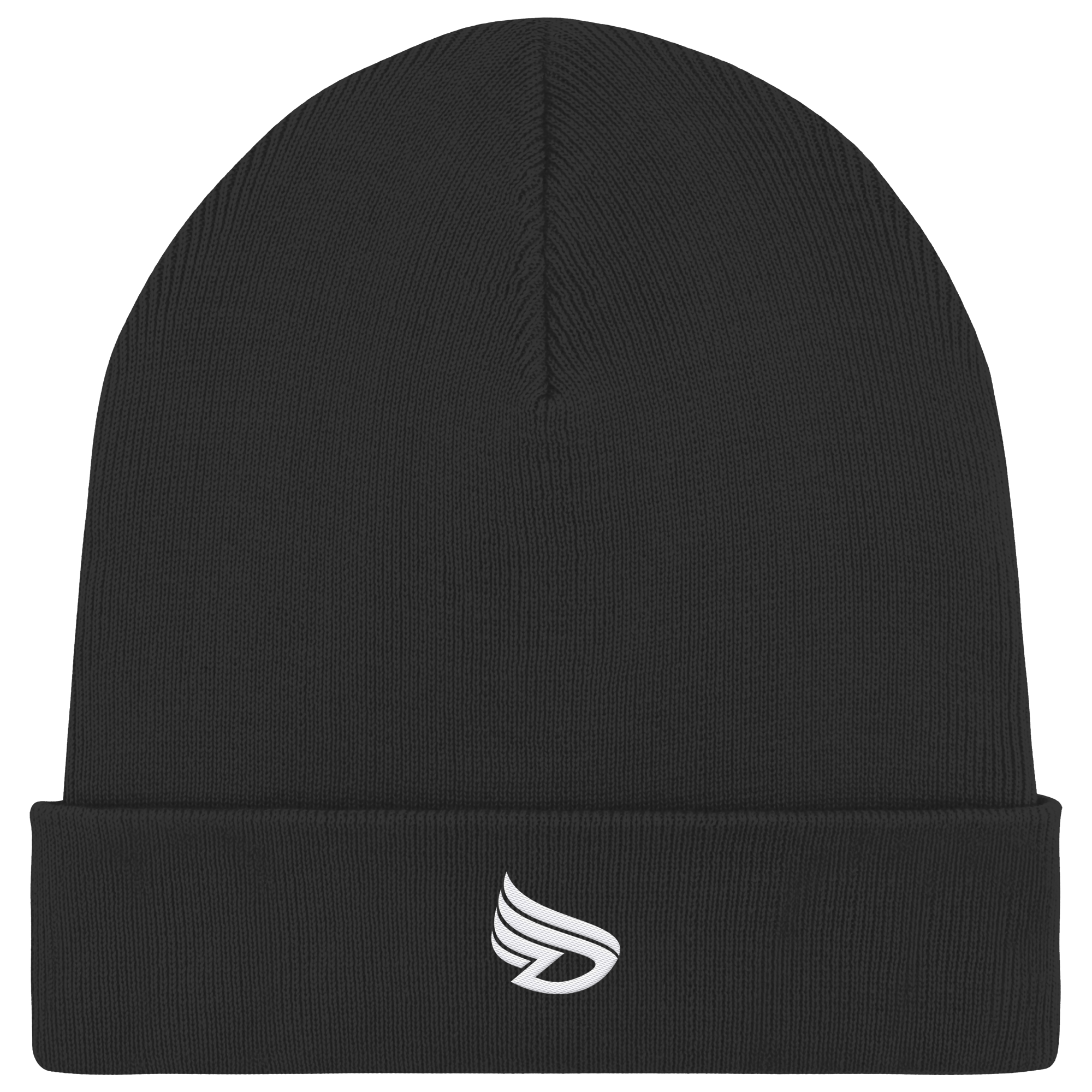 dwl. Stick-Logo classic (wh) - Organic Rib Beanie