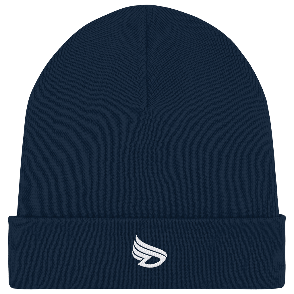 dwl. Stick-Logo classic (wh) - Organic Rib Beanie