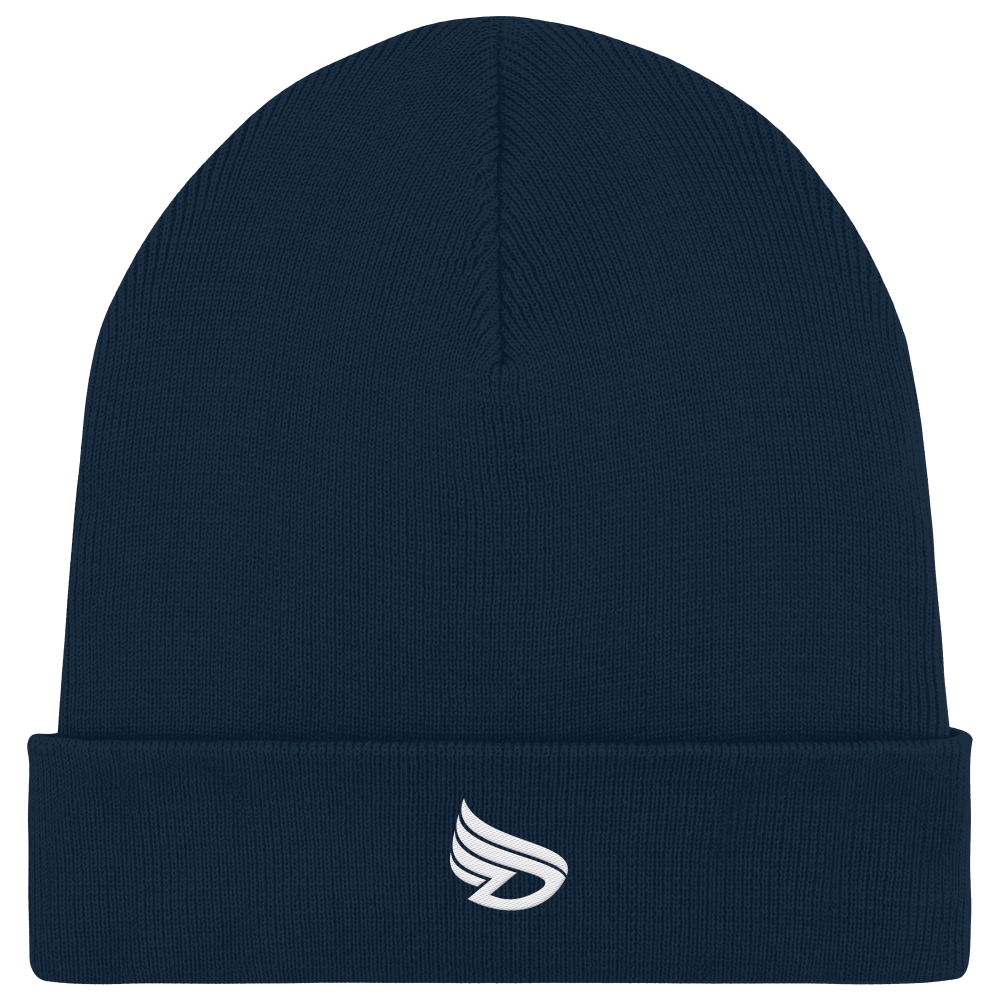 dwl. Stick-Logo classic (wh) - Organic Rib Beanie