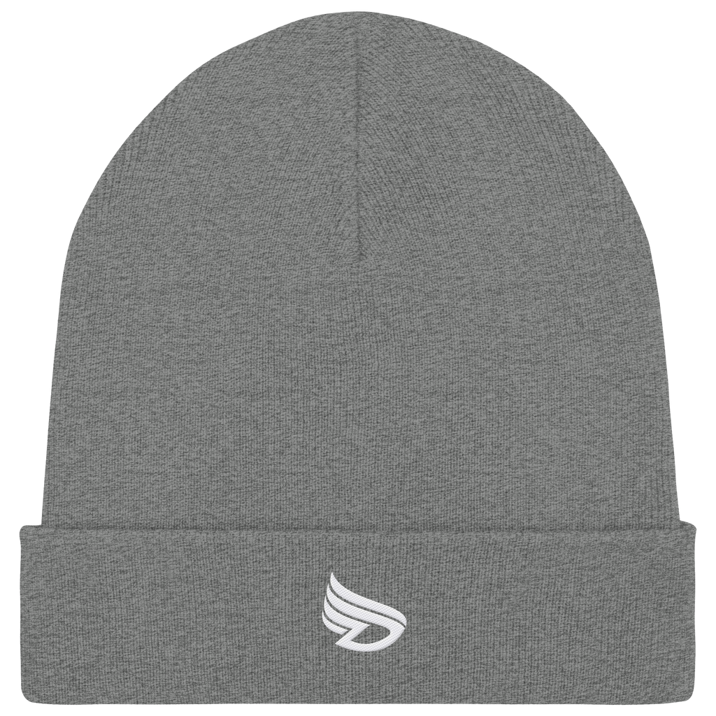 dwl. Stick-Logo classic (wh) - Organic Rib Beanie